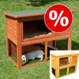 Sæt: Kaninbur Outback Kompakt med løbegård – træ + overtræk